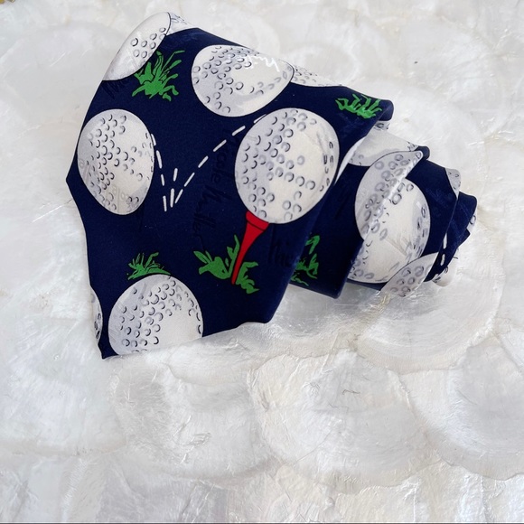 Nicole Miller Blue Golf Ball Silk Men’s Tie Vtg - Picture 3 of 9